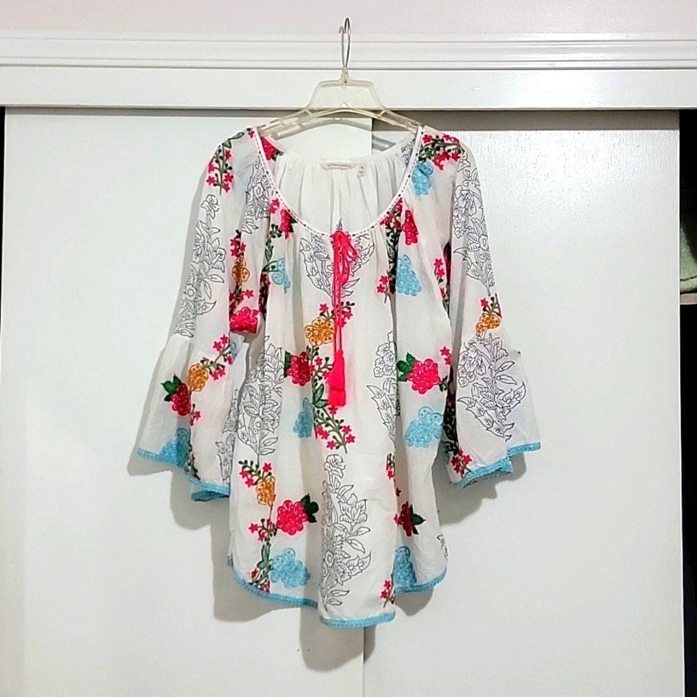 Soft Surroundings Embroidered Top XL